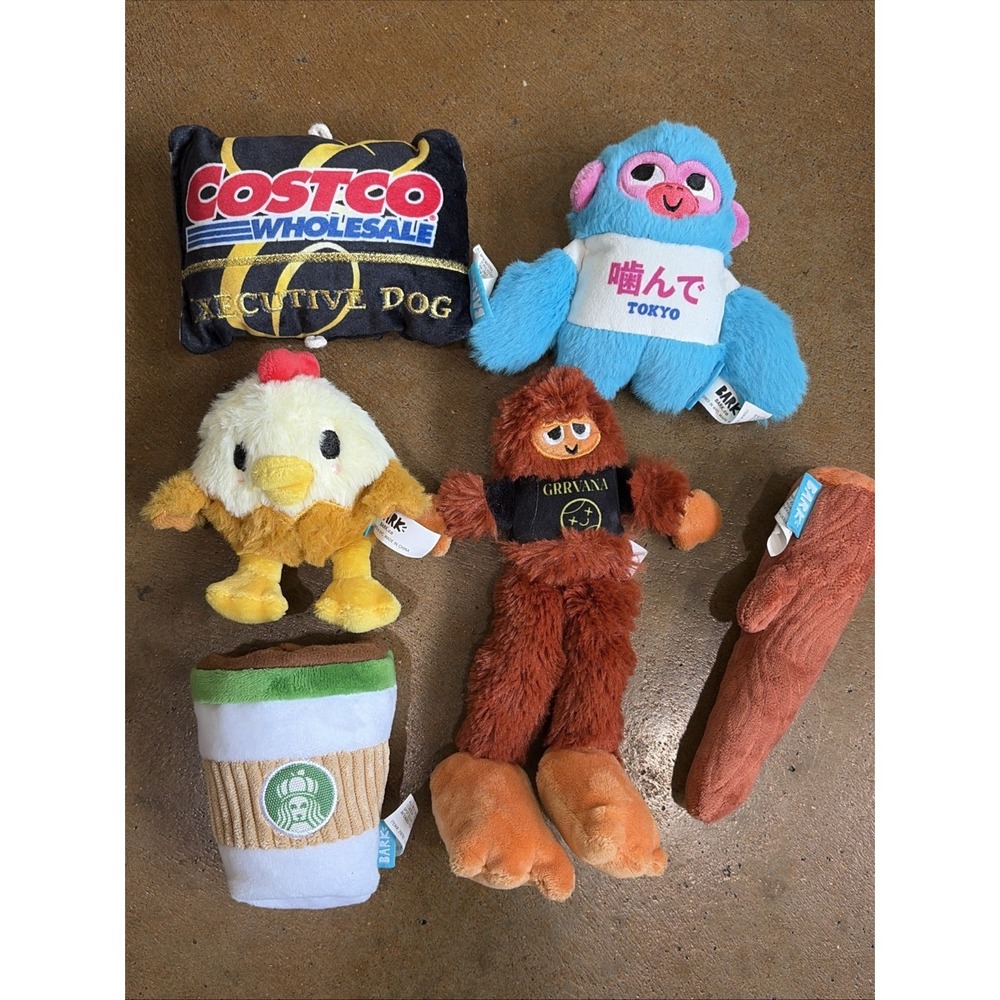 Bark Mixed Lot Bundle Small Pup Dog Chew Plush Play Toys Squeak Crinkle Stuffed